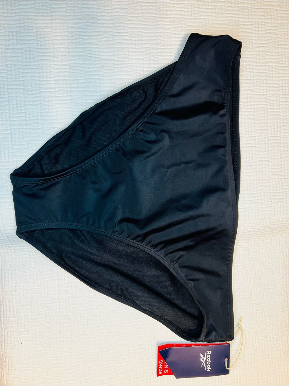 Reebok Black Low-Rise Swim Bikini Bottom